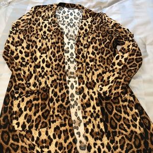 Leopard Print Long Cardigan